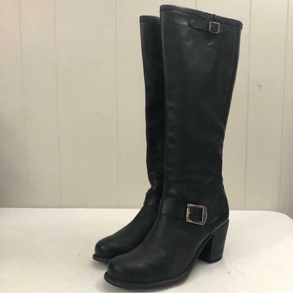 VTG Made in Mexico π²π½ l FRYE l Sz 9.5 Karla Engineer Tall w/ Heel Leather Boot - Picture 13 of 15